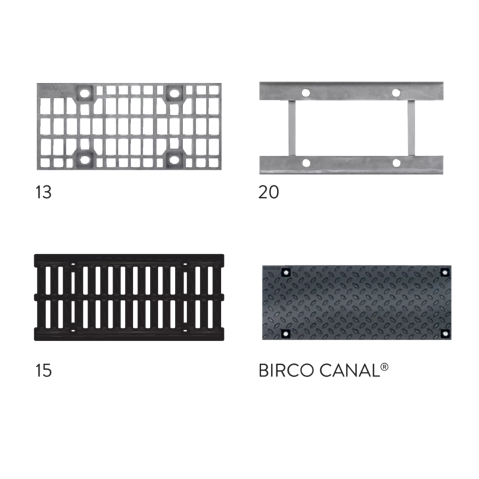 BIRCOsir<sup>®</sup> Rinnen NW 150 Abdeckungen
