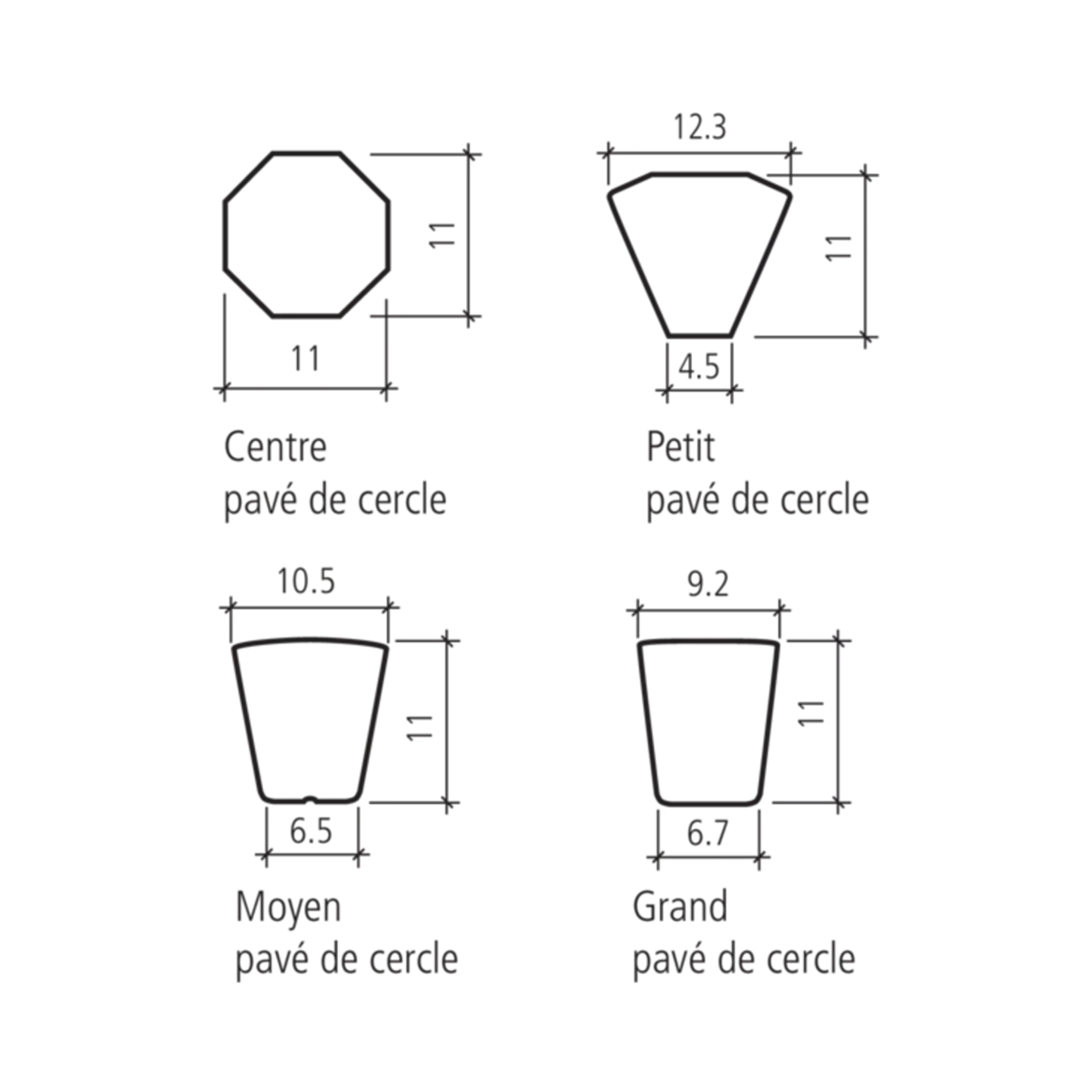 Pavés de cercle TEGULA<sup>®</sup> arêtes cassées