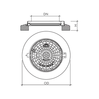 PAMREX Gussdeckel mit Betonrahmen