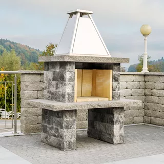 SANTURO<sup>®</sup> Cheminée mit Chromstahlhut