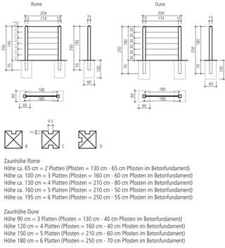 Clôtures en béton TREND LINE