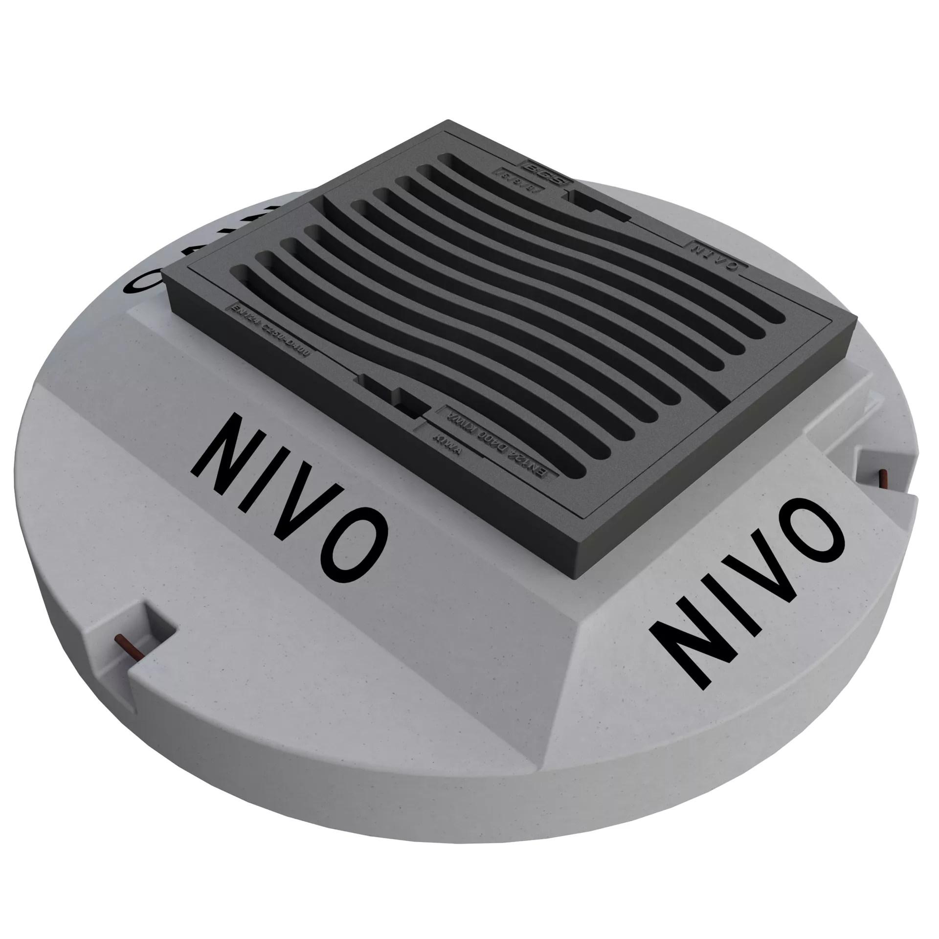 NIVO höhenverstellbare Gussdeckel und Strassenroste mit Beto nrahmen