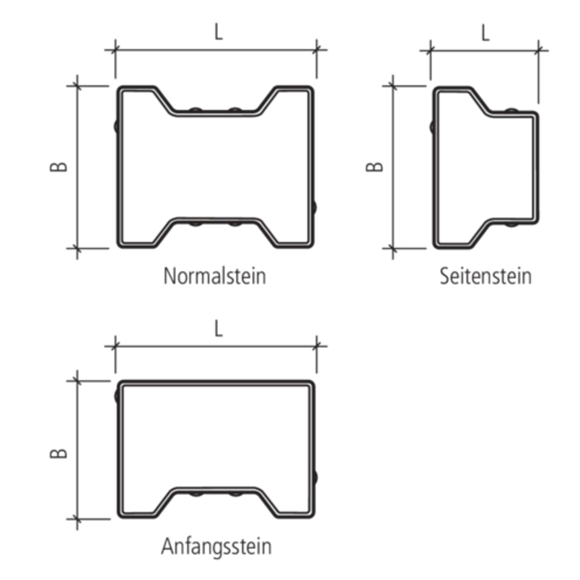 H Verbundsteine fein gefast