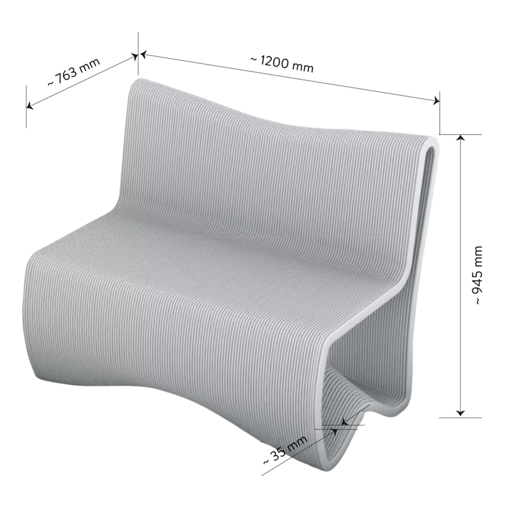 PRINTA Sitzbank mit Lehne