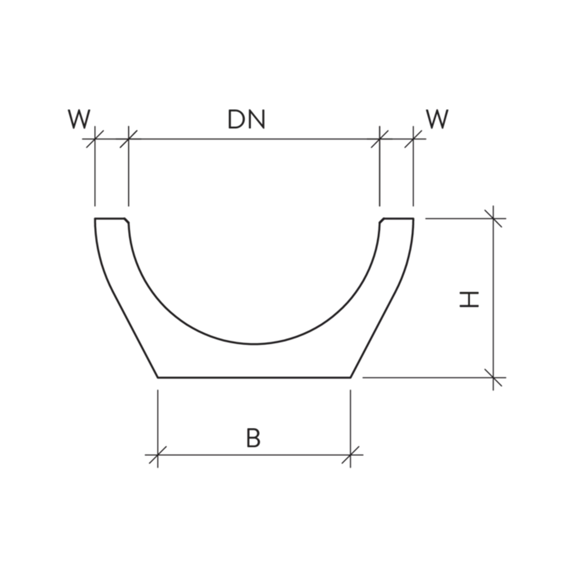 Halbschalen mit Fuss unbewehrt
