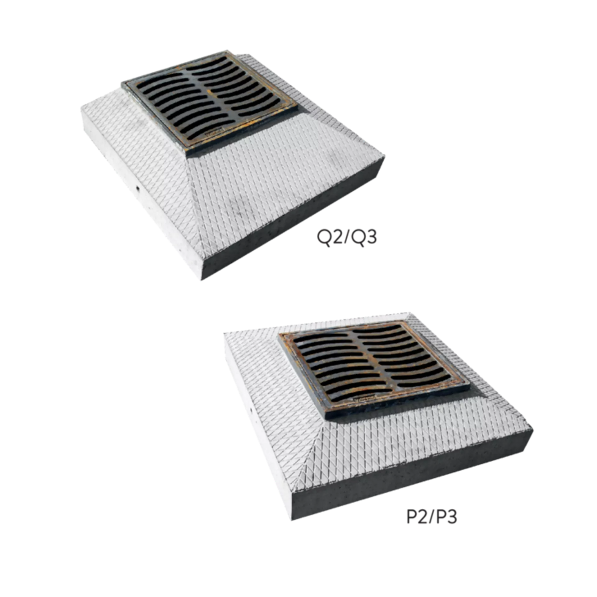 Strassenrost mit Betonrahmen