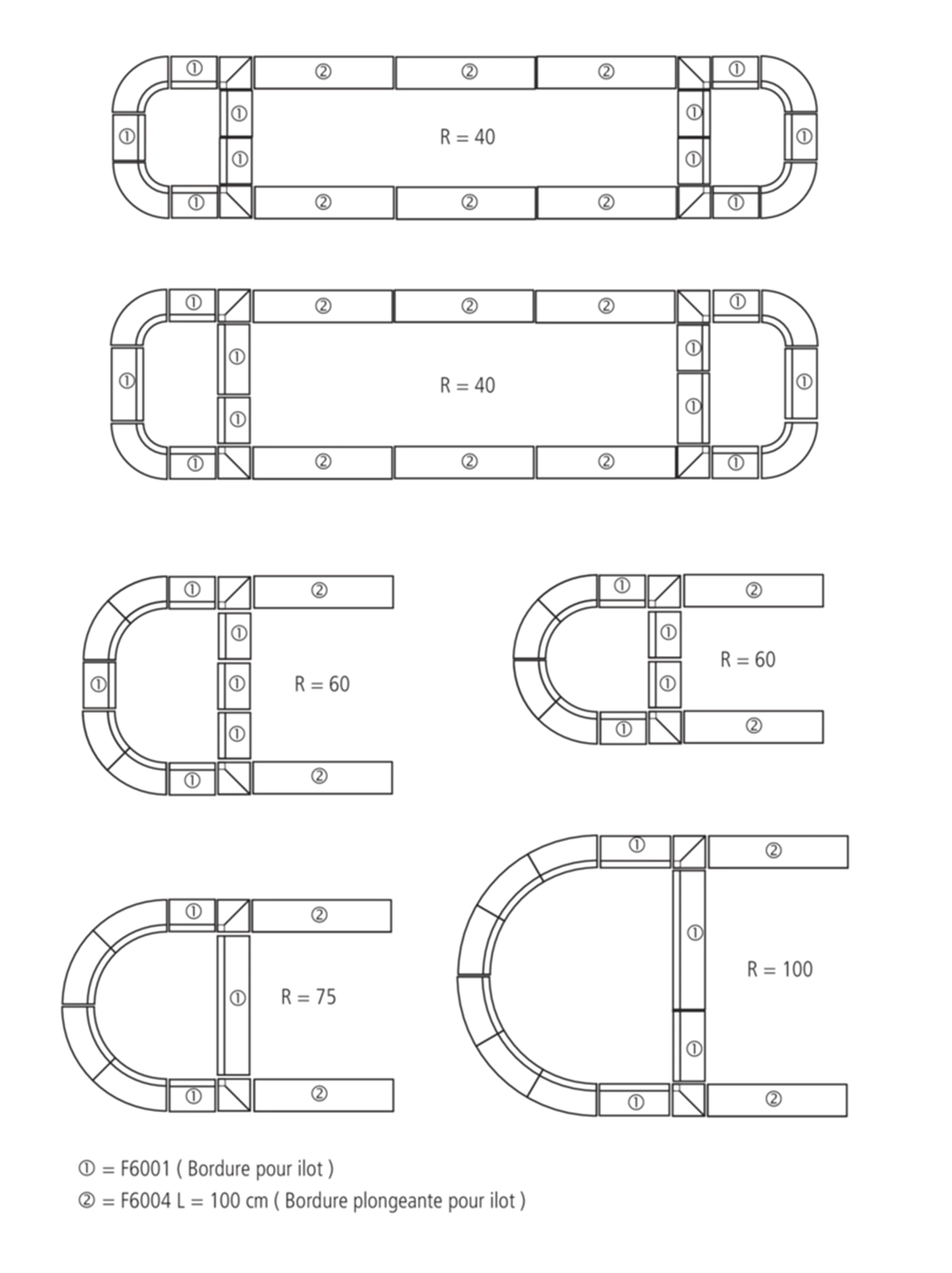 Inseleinfahrtssteine mit Vorsatz