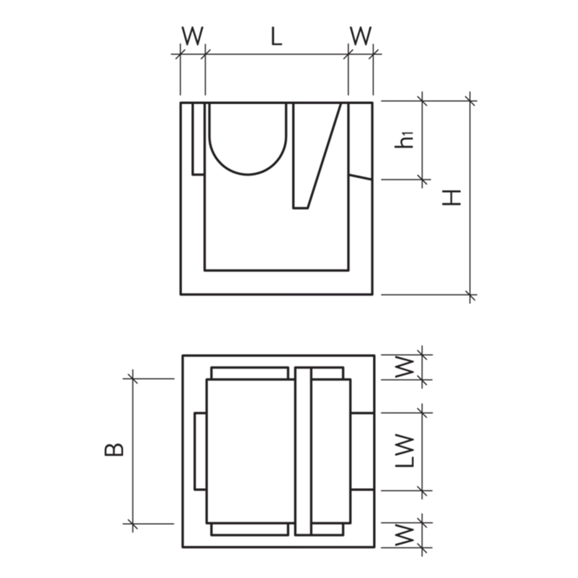 Dachwassersammler quadratisch