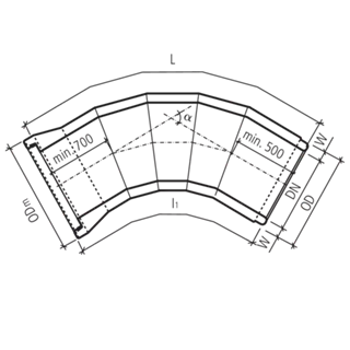 CENTUB<sup>®</sup>-Röser Segmentkrümmer 5 Segmente bewehrt