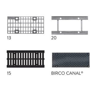 BIRCOsir<sup>®</sup> Rinnen NW 150 Abdeckungen