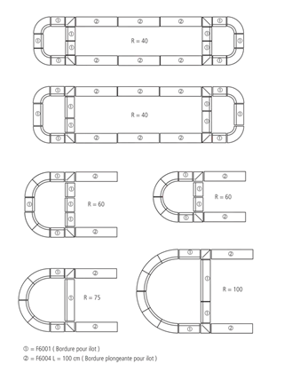 Inseleinfahrtssteine mit Vorsatz